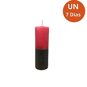Vela 7 Dias Vermelha/Preta 260g - Parafina Pura, Alta Qualidade
