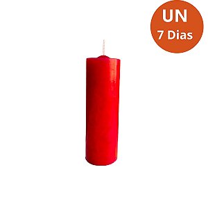 Vela 7 Dias Vermelha 260g – Parafina Pura, Alta Qualidade