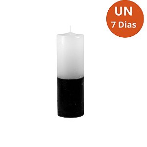 Vela 7 Dias Branca/Preta(bicolor) 260g – Parafina Pura, Alta Qualidade