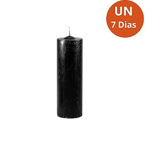 Vela 7 Dias Preta 260g – Parafina Pura, Alta Qualidade
