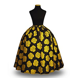 Saia Godê Preta C/ Rosa Amarela — Cigana & Pomba Gira