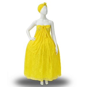 Conjunto de Renda 3 Peças Amarelo - Umbanda e Candomblé