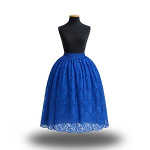 Saia Renda C/ Forro Azul  - Umbanda e Candomblé