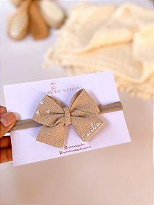 Laço Maria Bege- personalizado com nome