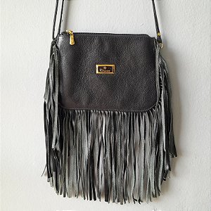 bolsa franjinhas couro