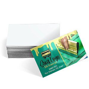 CARTÕES DE VISITA COUCHÊ 300G VERNIZ UV TOTAL FRENTE 4x0 - 1000 Unidades