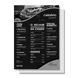 CARDÁPIOS  - AP 180G - 30X42CM 1x0- 100 UNI