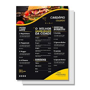 CARDÁPIOS  - AP 180G - 30X42CM 4x0- 100 UNI