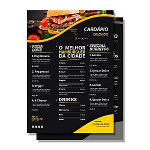 CARDÁPIOS  - KRAFT 250G - 30X42CM 4x1- 100 UNI