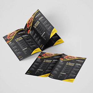 CARDÁPIOS PERSONALIZADOS 8PAG C/DOBRA COUCHÊ 300G 33X48MM4x4
