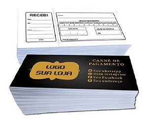 CARNÊ COMPLETO COUCHÊ 300G SEM VERNIZ 4x0 - 100UN