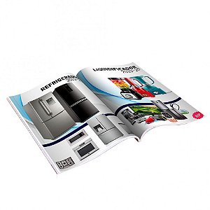CATÁLOGO CAPA COUCHÊ 300G MIOLO COUCHÊ 150G 24PAG 15X21CM 4x4 100UN