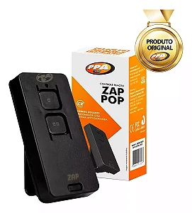 Controle Remoto Ppa Tx Zap Pop 433mhz Preto 2 Botões