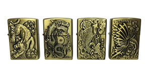 Isqueiro de metal Vintage estilo Zippo atacado Coleção Animais