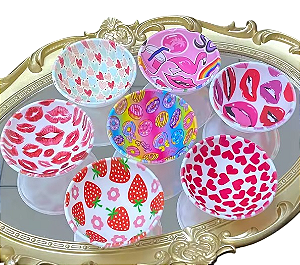 Cuia de silicone Estampada Coração e boca Importada alta qualidade Bowl de Silicone 5 unidades