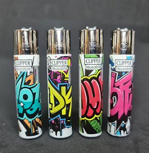 Isqueiro Clipper atacado coleção nova Cool Graf com 24 unidades