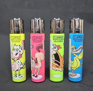 Isqueiro Clipper atacado coleção nova Crazy Farm 1 com 24 unidades