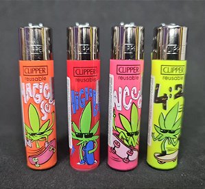 Isqueiro Clipper atacado coleção nova Weed Bros com 24 unidades