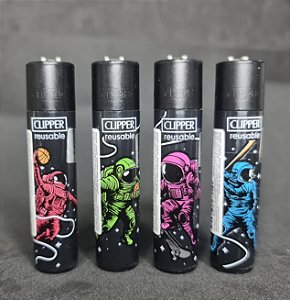 Isqueiro Clipper atacado coleção nova Astro Sports com 24 unidades