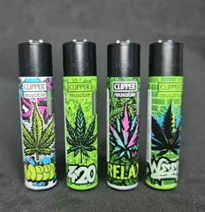 Isqueiro Clipper atacado coleção nova Graff Weed com 24 unidades