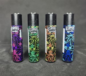 Isqueiro Clipper atacado coleção nova Fluo Leaves com 12 unidades