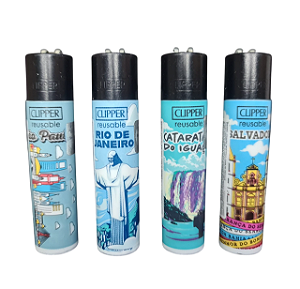 Isqueiro Clipper atacado coleção nova Brasil com 12 unidades