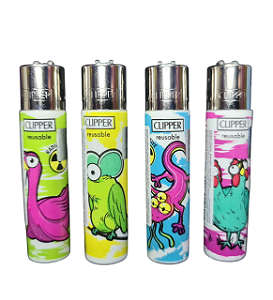 Isqueiro Clipper atacado coleção nova Mutant Animals com 12 unidades