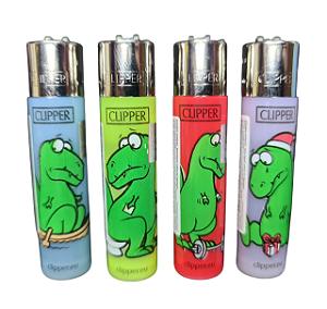 Isqueiro Clipper atacado coleção nova Dino com 24 unidades