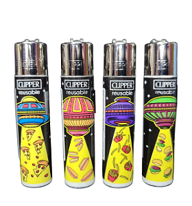 Isqueiro Clipper atacado coleção nova Hungry Ufo com 24 unidades