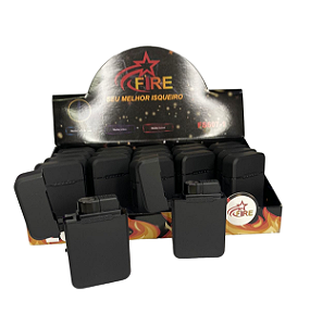 Caixa Maçarico Firestar emborrachado preto recarregável