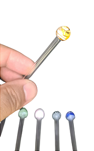 Piteira de vidro bolinha 2 diversas cores