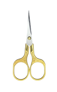 Tesoura de aço dourada afiada e resistente