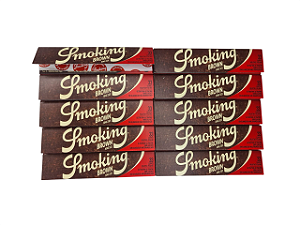 10 Livretos Seda Smoking Brown Atacado Original