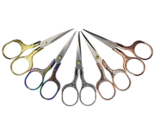 Tesoura de aço com dedal quadrado diversas cores