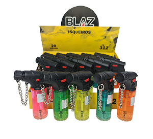 Caixa Maçarico recarregável BLAZ diversas cores 20 unidades