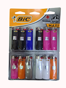 Isqueiro BIC Maxi grande com 12 unidades