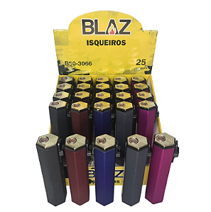 Caixa maçarico recarregável emborrachado BLAZ diversas cores 25 UN