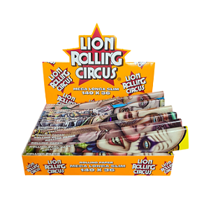 Caixa Seda Mega Longa Slim Lion Rolling Circus NOVIDADE