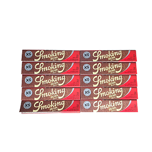 10 Livretos seda Smoking Brown King size slim Atacado Original