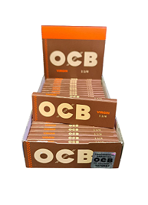 Caixa Seda OCB Virgin Brown 1 1/4 C/ 25 Livretos – Original com Selo Holográfico