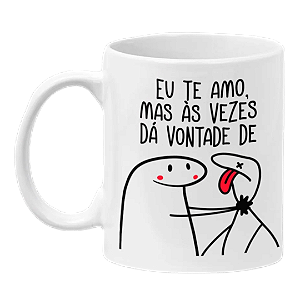 Caneca flork eu te amo, mas às vezes dá vontade
