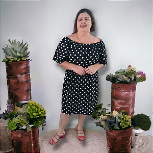 Vestido ciganinha poá plus Size G1 e G2