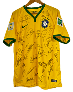 Camisa Brasil Copa do Mundo 2014 - Autografada por todo o eleco
