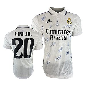 Camisa Real Madrid – Vini JR – Champions League – 2022/2023 – Autografada Por Todo Elenco