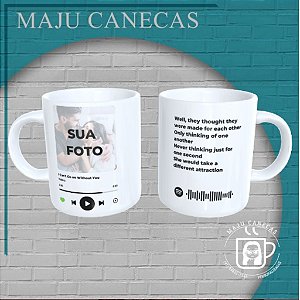 Caneca branca personalizada de porcelana QR Code (Spotify) 1