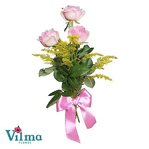Buque 3 Rosas Cor Rosa