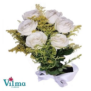 Buque 6 Rosas Cor Branca
