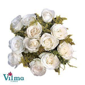 Buque 12 Rosas Cor Branca