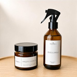 Kit Vela Perfumada + Home Spray - MAÇÃ E CANELA