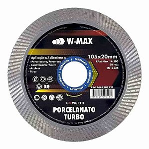 Disco Corte Porcelanato Turbo Fino 105x20 W-max Wurth Qualid